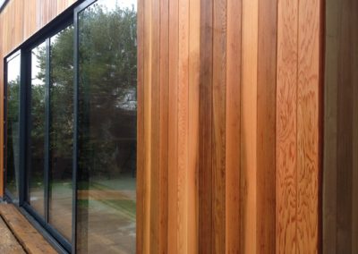 Cedar clad extension & sliding doors